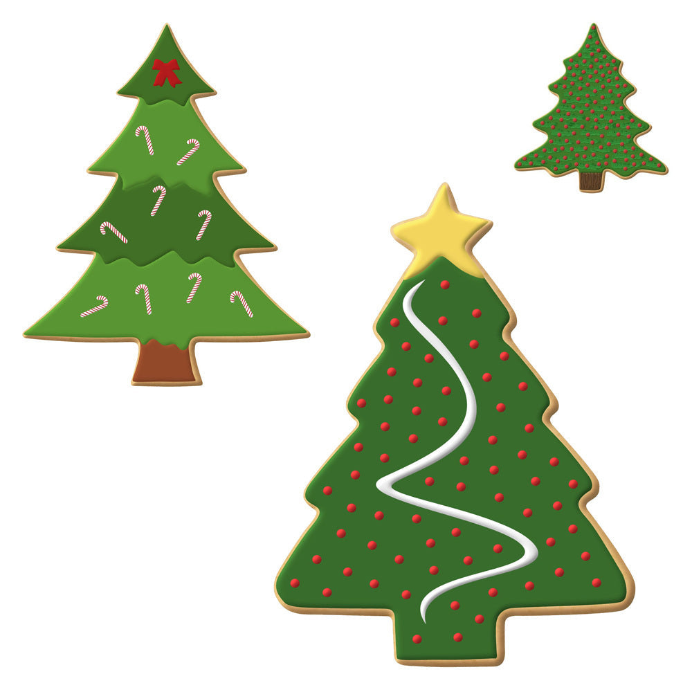 Christmas Tree Nested Cookie Cutter Set 3 Pc GC0101 with a Hang Tag Cookie Recipe Card