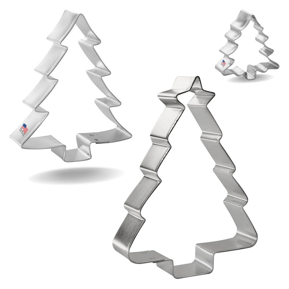 Christmas Tree Nested Cookie Cutter Set 3 Pc GC0101 with a Hang Tag Cookie Recipe Card
