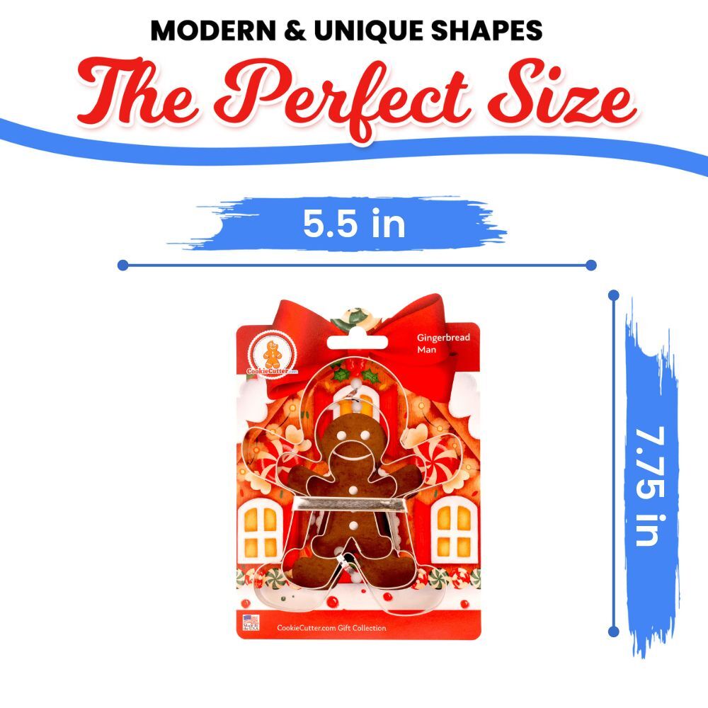 Gingerbread Man Nested Cookie Cutter Set 3 Piece GC0100 with Vintage Style Sturdy Brace