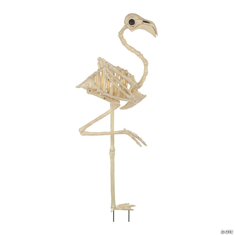 33 3/4" Flamingo Plastic Skeleton Halloween Decoration