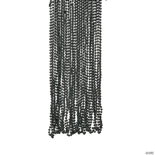 33" Bulk 48 Pc. Classic Metallic Black Plastic Bead Necklaces