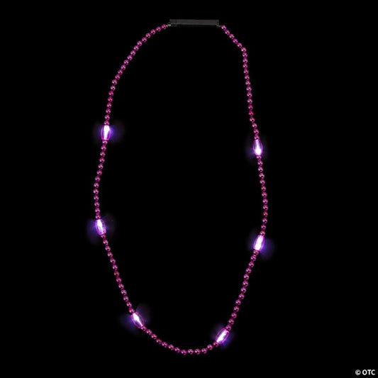 33" Light-Up LED Plastic Beaded Breakaway Necklaces – 6 Pc.