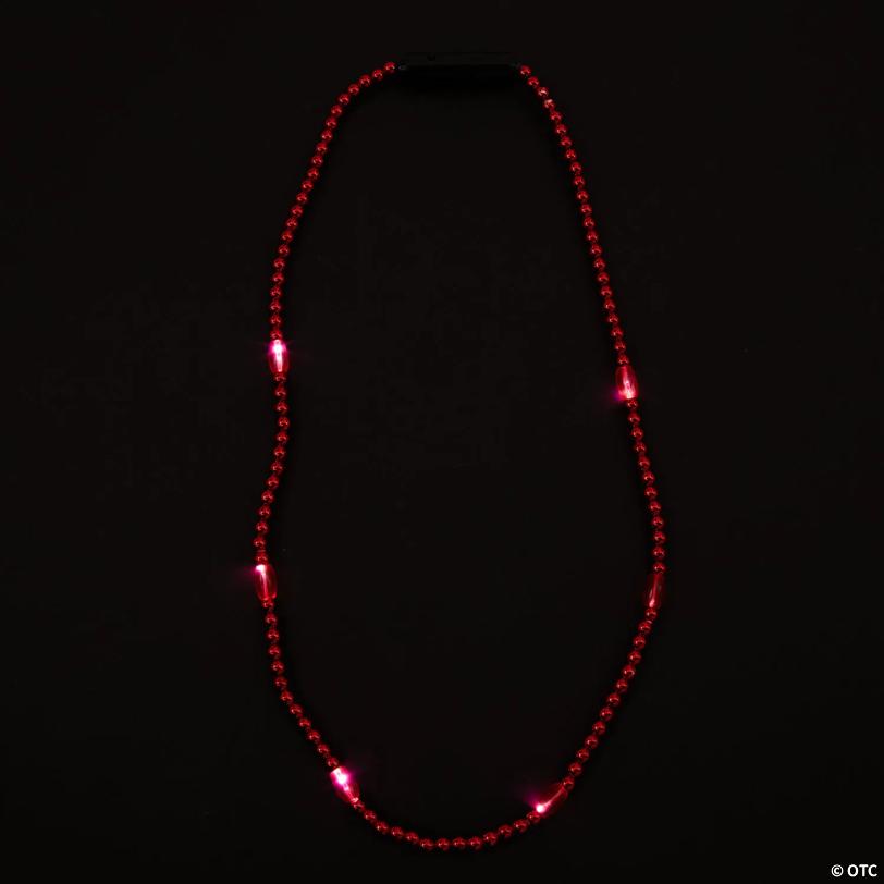 33" circ. Red Light-Up LED Plastic Beaded Breakaway Necklaces – 6 Pc.