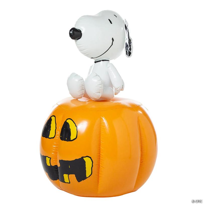 33" x 4 Ft. 2". Inflatable Peanuts® Snoopy & Jack-O’-Lantern Pumpkin