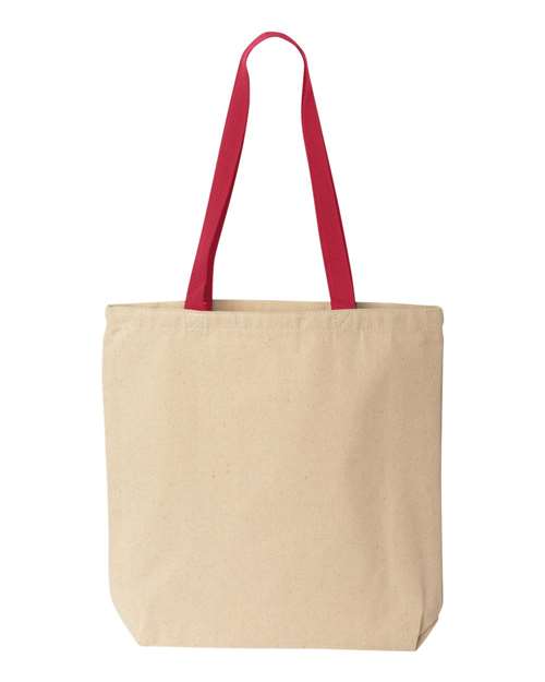 Natural Tote with Contrast-Color Handles | USA Decoration
