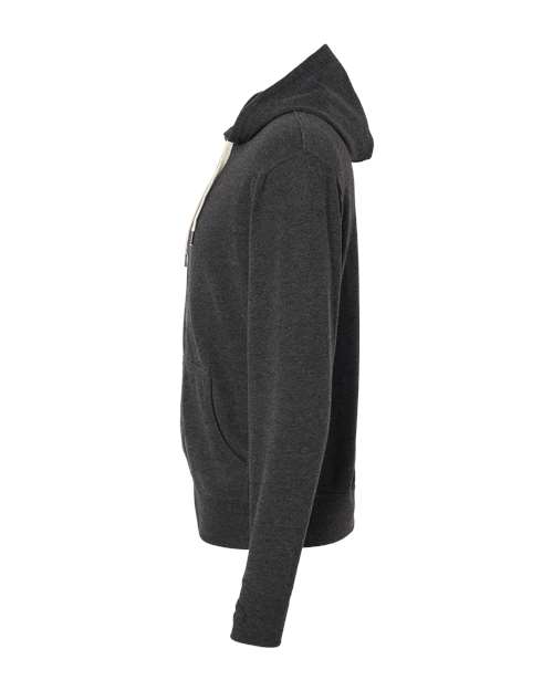 Heathered French Terry Full-Zip Hooded Sweatshirt | USA Decoration