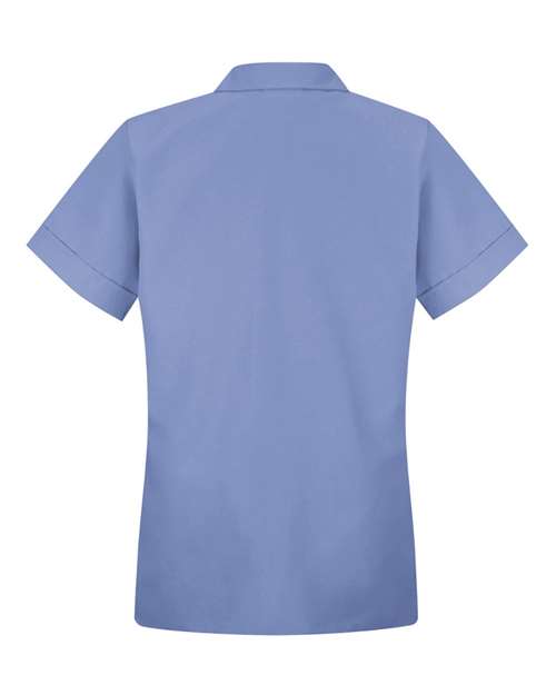 Women's Loose Fit Short Sleeve Button Smock | USA Decoration
