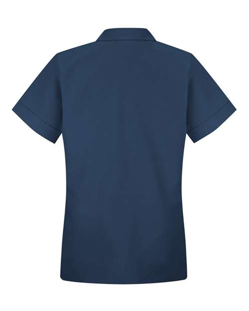 Women's Loose Fit Short Sleeve Button Smock | USA Decoration