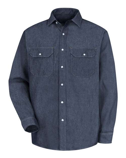 Deluxe Denim Long Sleeve Shirt | USA Decoration