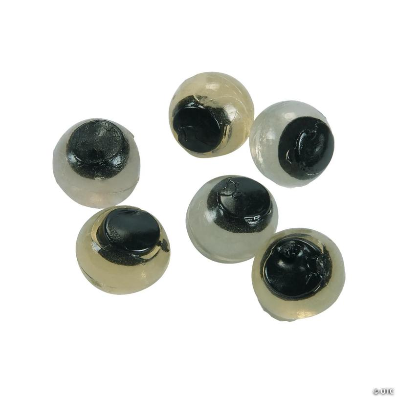 3/4" Bulk 48 Pc. Mini Gross Glow-in-the-Dark Vinyl Sticky Eyes