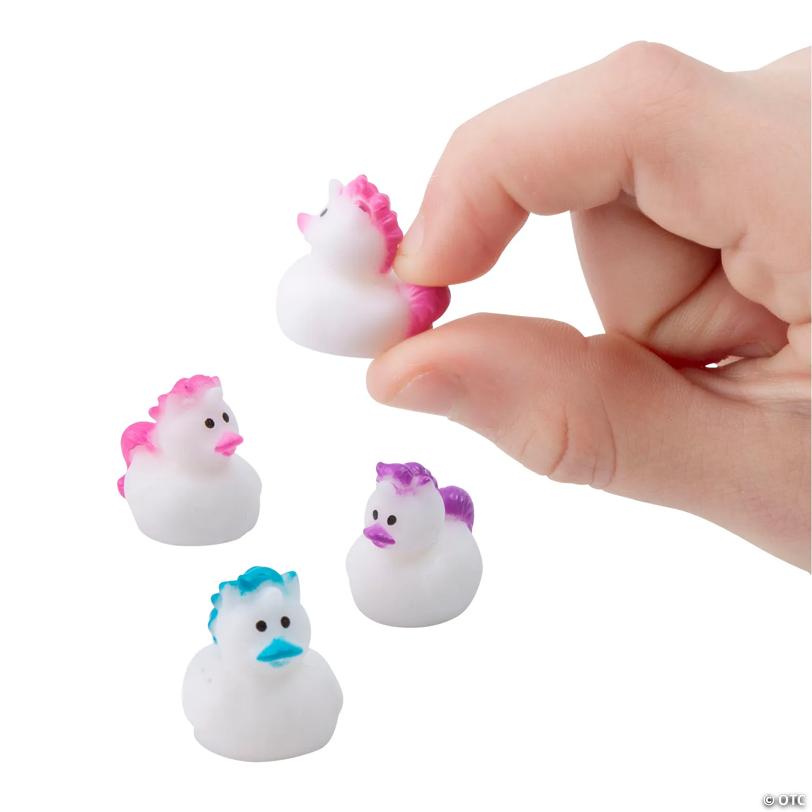 3/4" Micro Unicorn Rubber Ducks - 24 Pc.