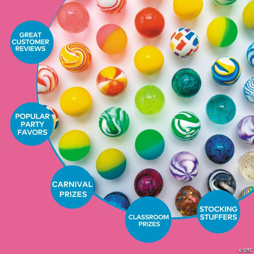 3/4" - 1 1/2" Mega Bulk 240 Pc. Mini Rubber Bouncy Ball Assortment