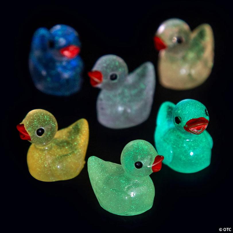 3/4" x 1/2" Bulk 144 Pc. Glow-in-the-Dark Micro Rubber Ducks Assortment