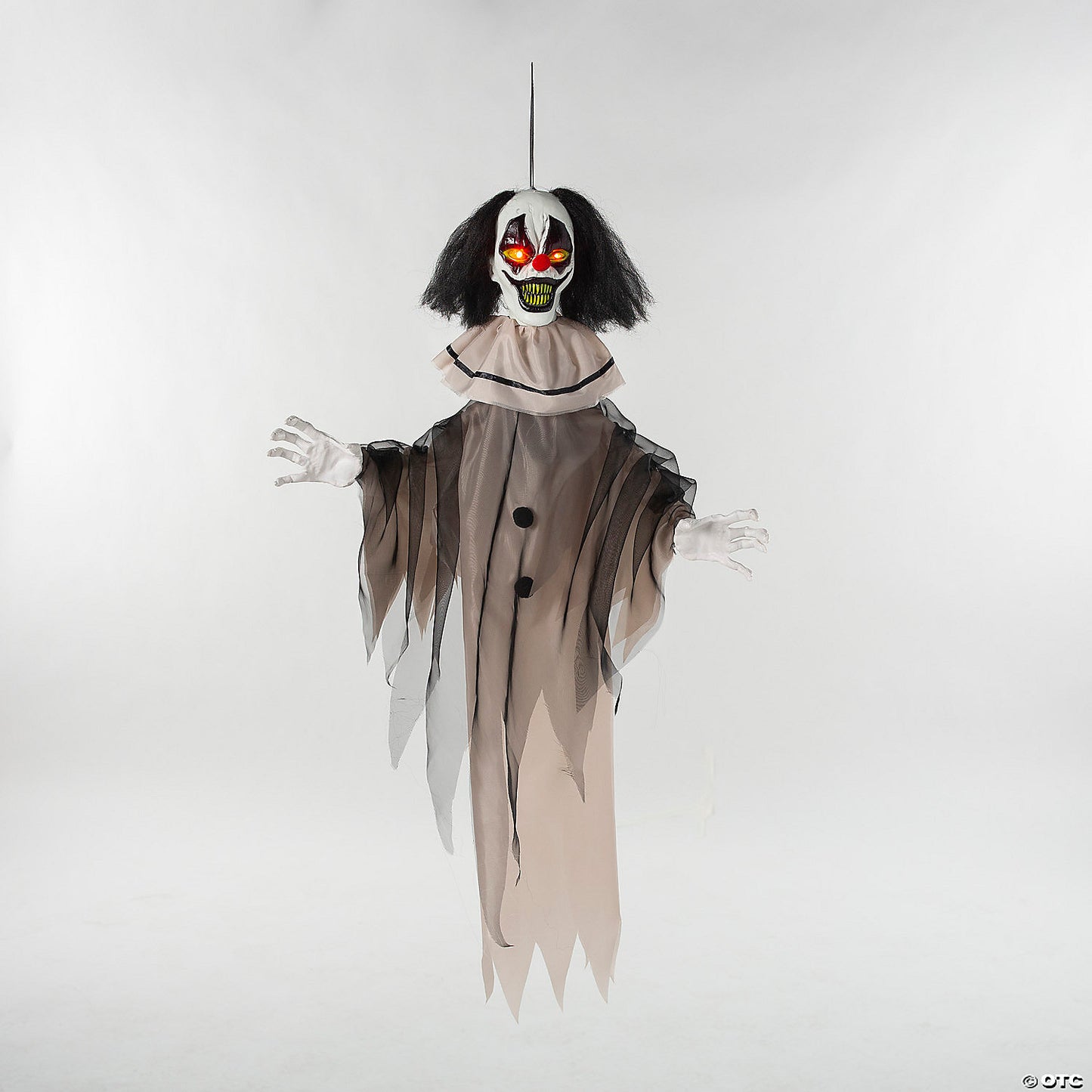 35 1/2" Hanging Animated Black White Clown Halloween Decoration | USA Decoration®