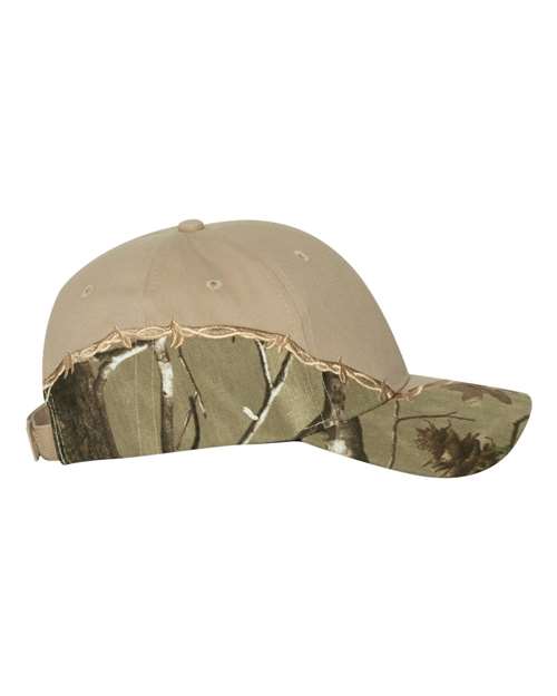 Licensed Camo with Barbed Wire Embroidery Cap | USA Decoration