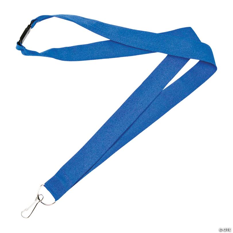 35" Bright Blue Nylon Lanyards with Breakaway Clasp - 12 Pc. | USA Decoration®