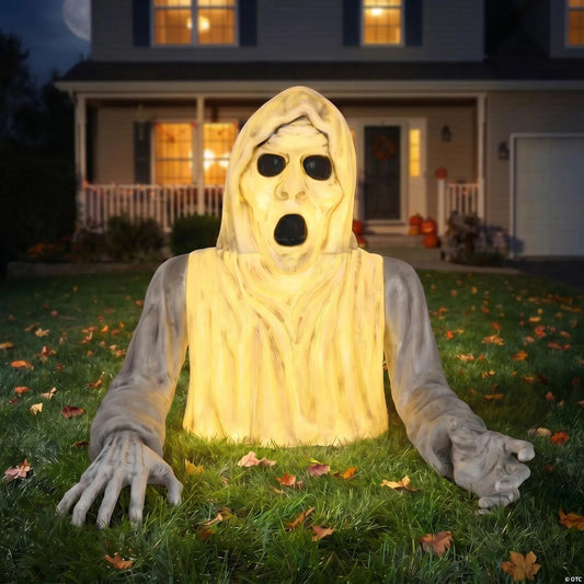 35" Light-Up Groundbreaker Ghost Figure Halloween Decoration