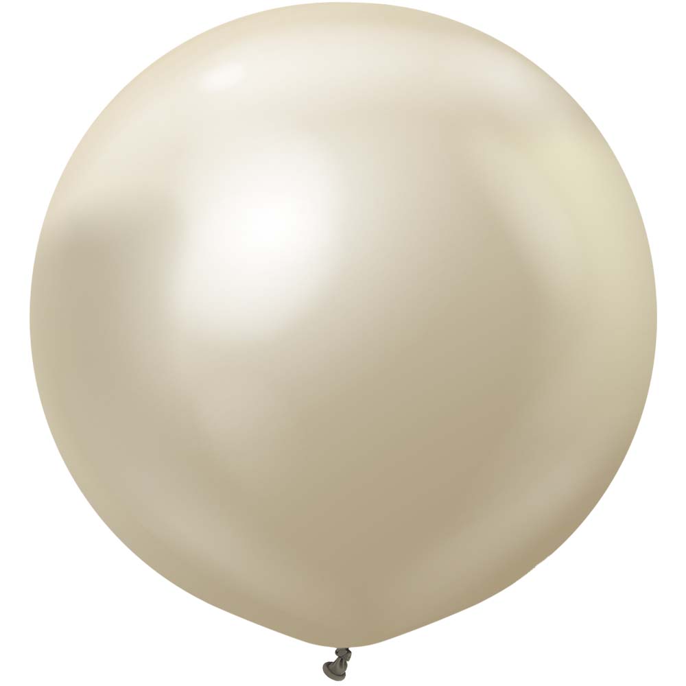 Latex Balloons 36 Inch Kalisan Mirror White Gold