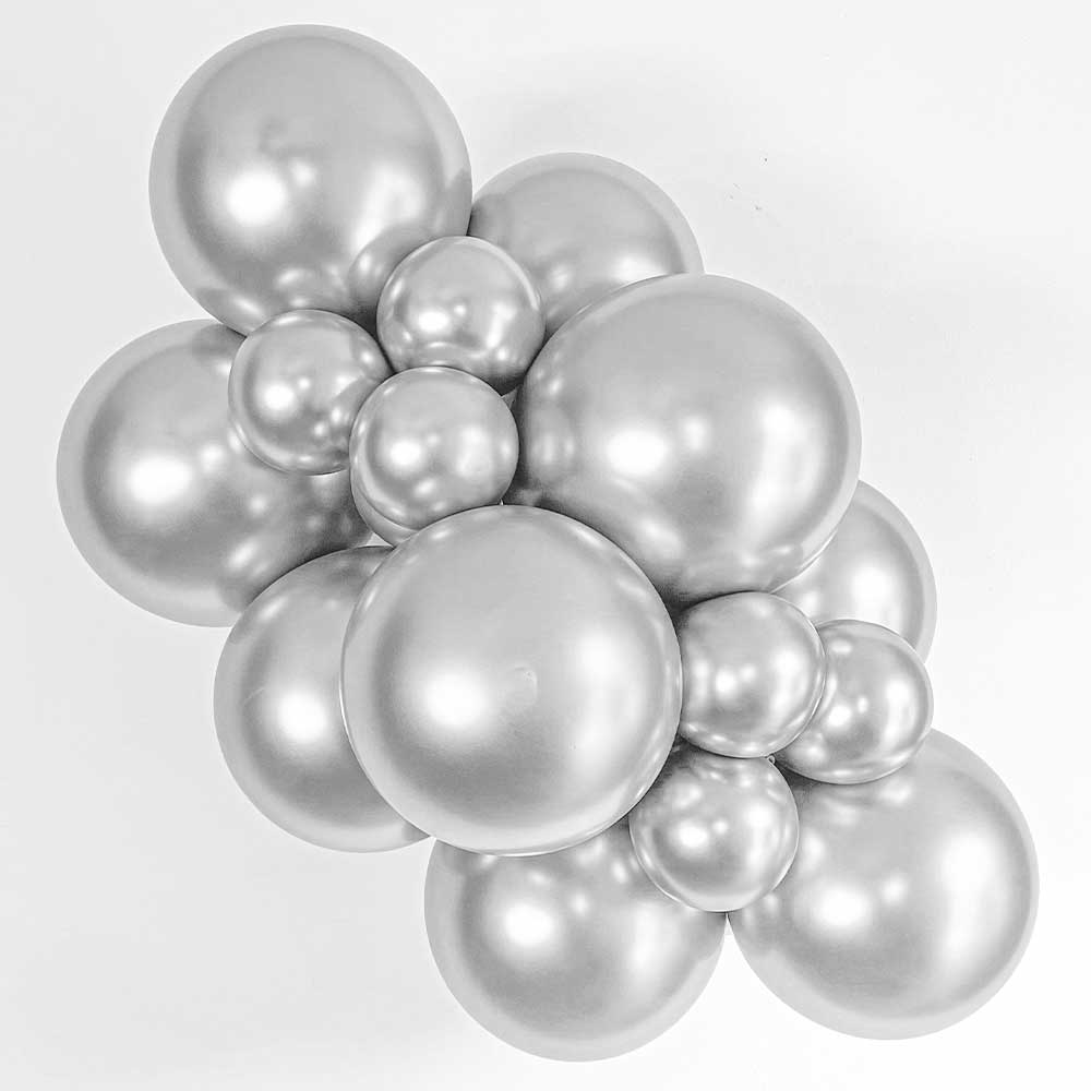Latex Balloons 17 Inch TUFTEX Silvery