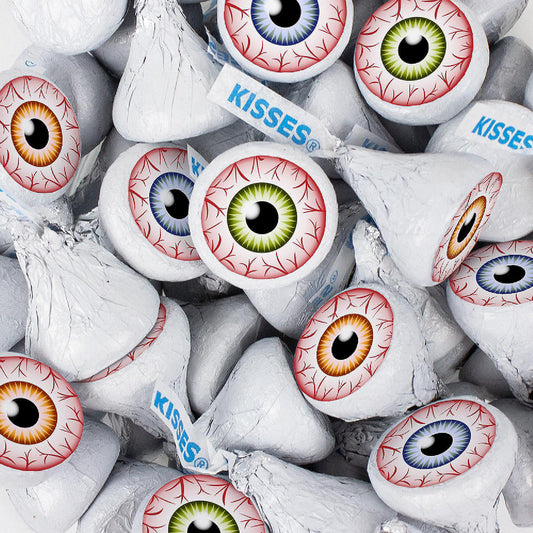 360 Pcs Halloween Party Candy Chocolate Hershey's Kisses (4lb) - Eyeballs