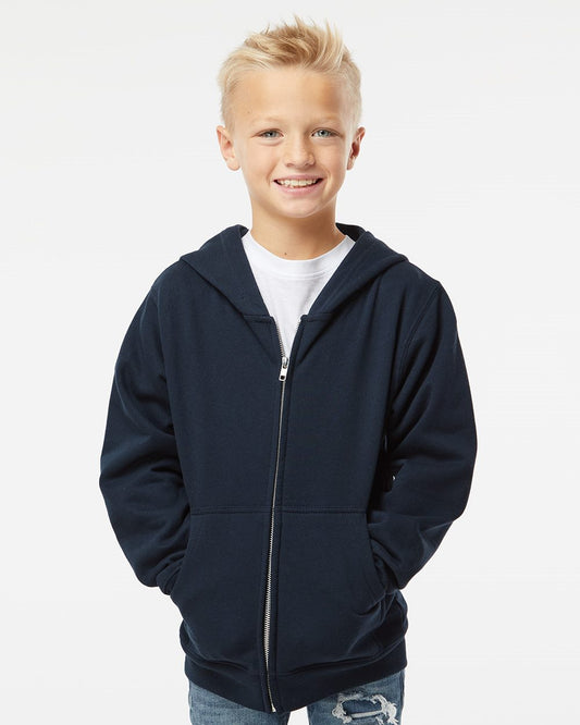 Youth Midweight Full-Zip Hooded Sweatshirt | USA Decoration