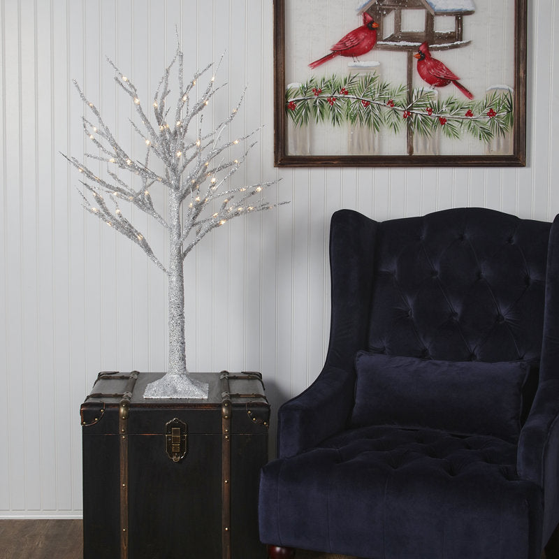 36" Metallic LED Winter Tree with Remote