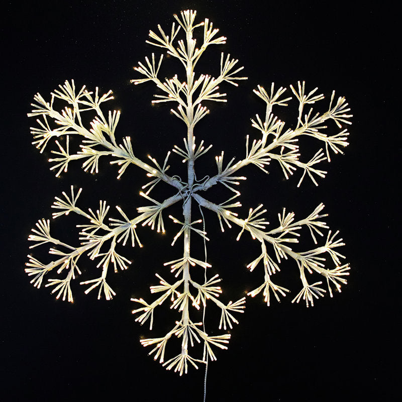 36" Warm White Sparkler Snowflake 660 LED Lighted Window DÃ©cor