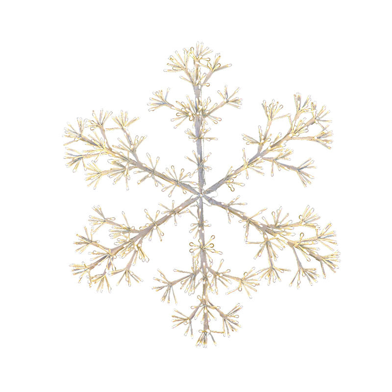 36" Warm White Sparkler Snowflake 660 LED Lighted Window DÃ©cor