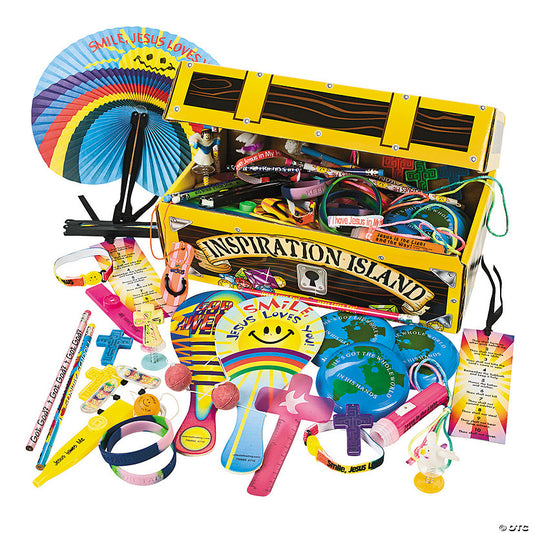 100 Piece(s): 12" x 7" Bulk 100 Pc. Religious Toys Treasure Chest Assortment | USA Decoration®