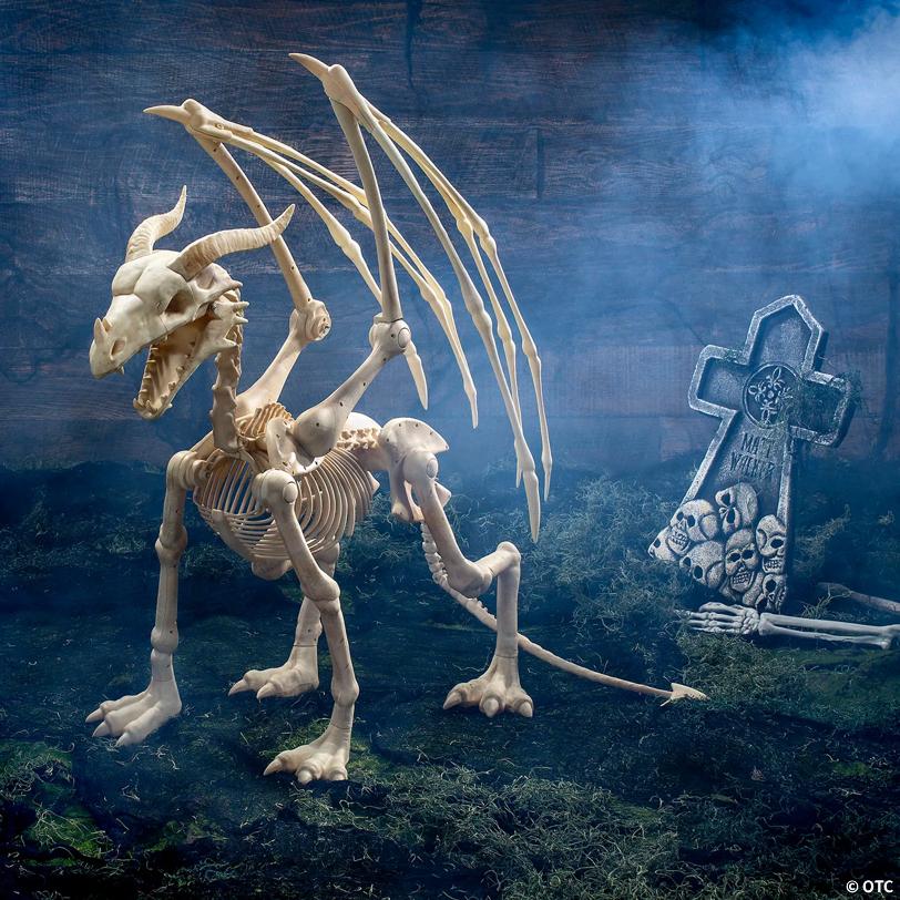 36" Dragon Skeleton Halloween Decoration