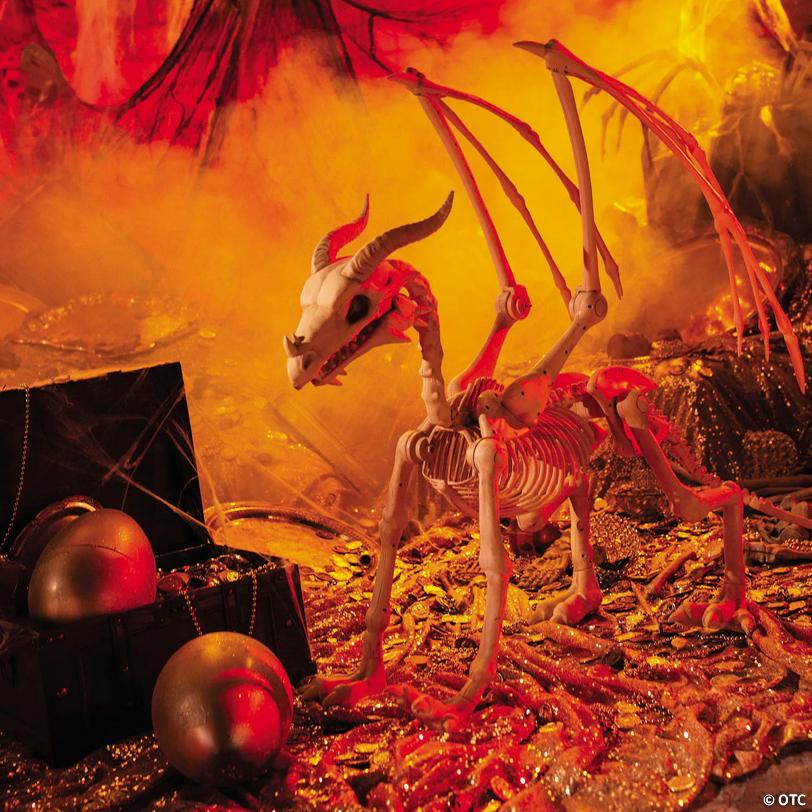 36" Dragon Skeleton Halloween Decoration