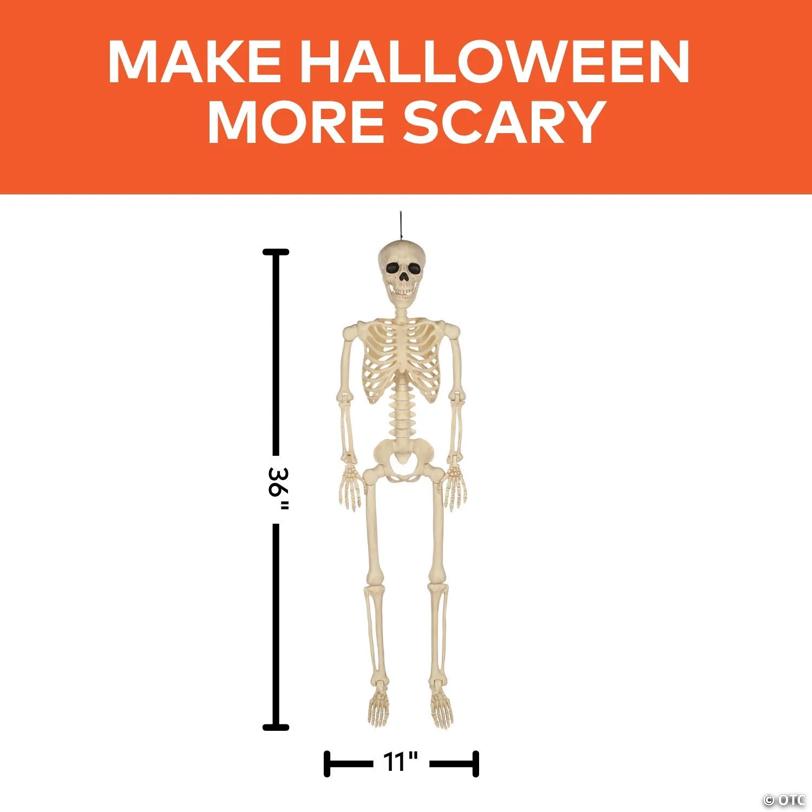 36" Hanging Multi Pose-N-Stay Skeleton Halloween Decoration