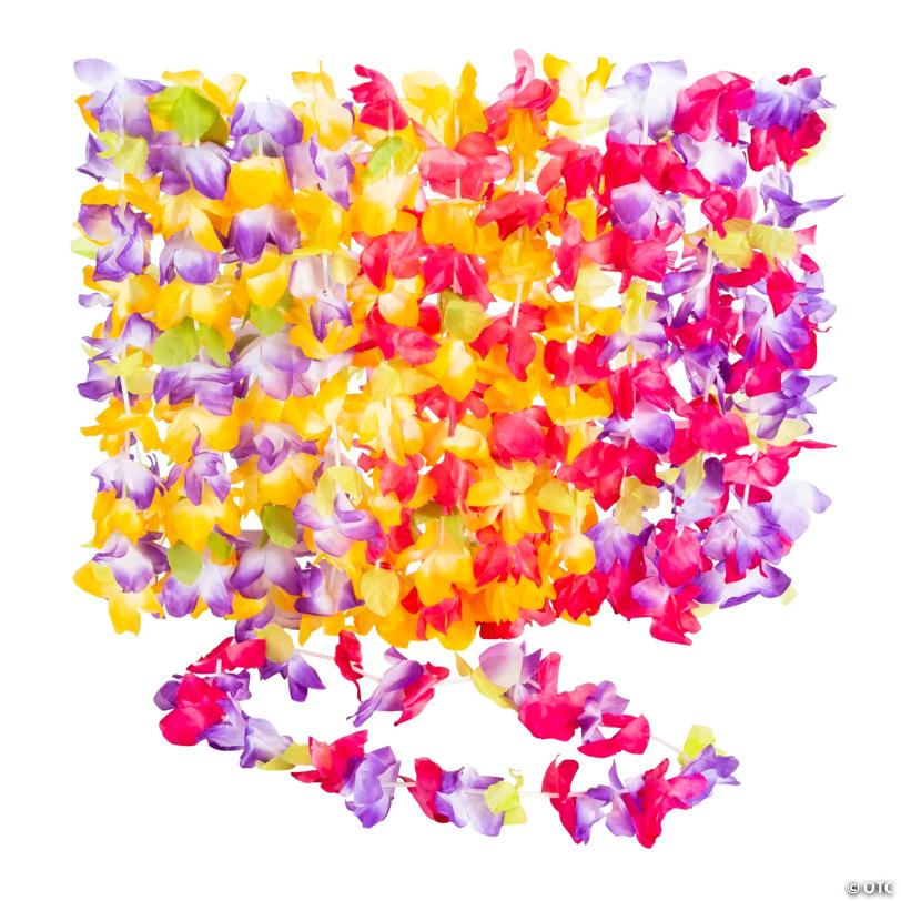 36" Mahalo Style Floral Polyester Leis - 36 Pc. | USA Decoration®