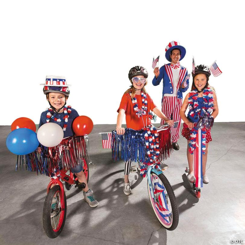 36" Patriotic Tri-Color Red, White & Blue Plastic Leis – 12 Pc.