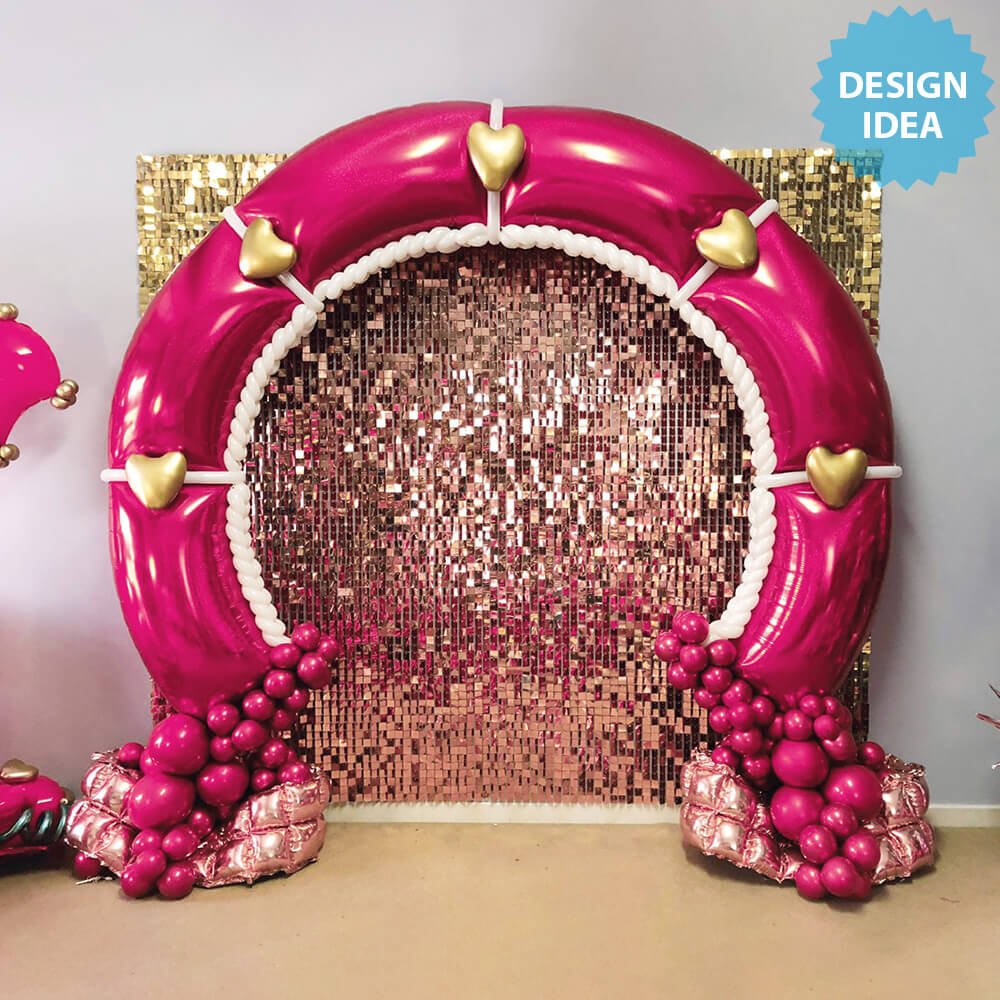 Foil Balloon Girls Modular Arch Panel Baby Pink