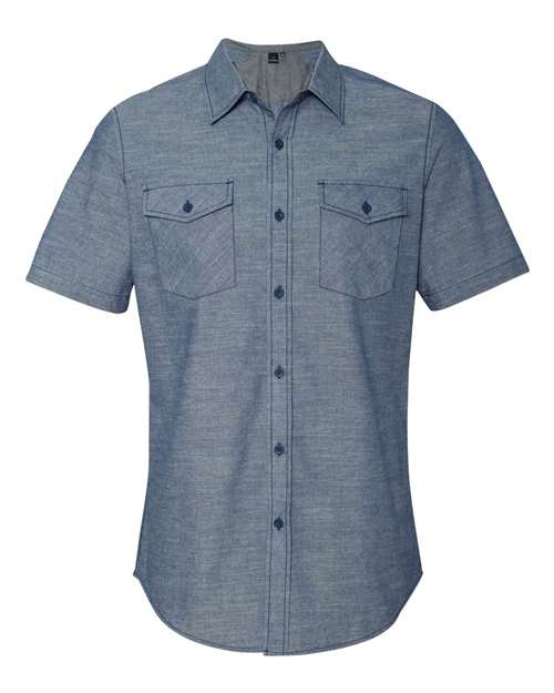 Chambray Short Sleeve Shirt | USA Decoration