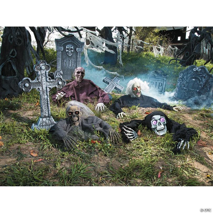 38" Try Me Light-Up Skeleton Ground Breaker Halloween Decoration