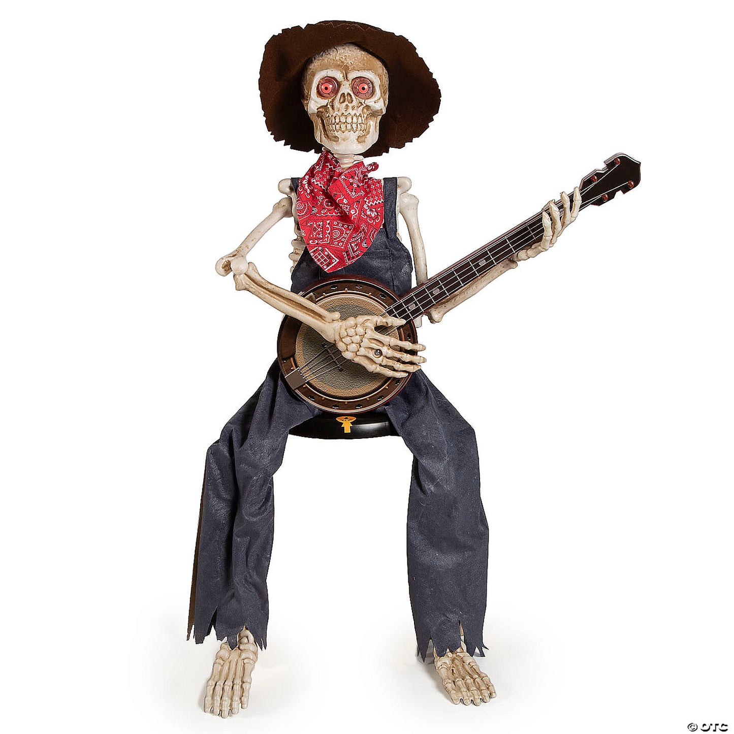 39" Skeleton Playing Banjo Animated Halloween Decoration | USA Decoration®