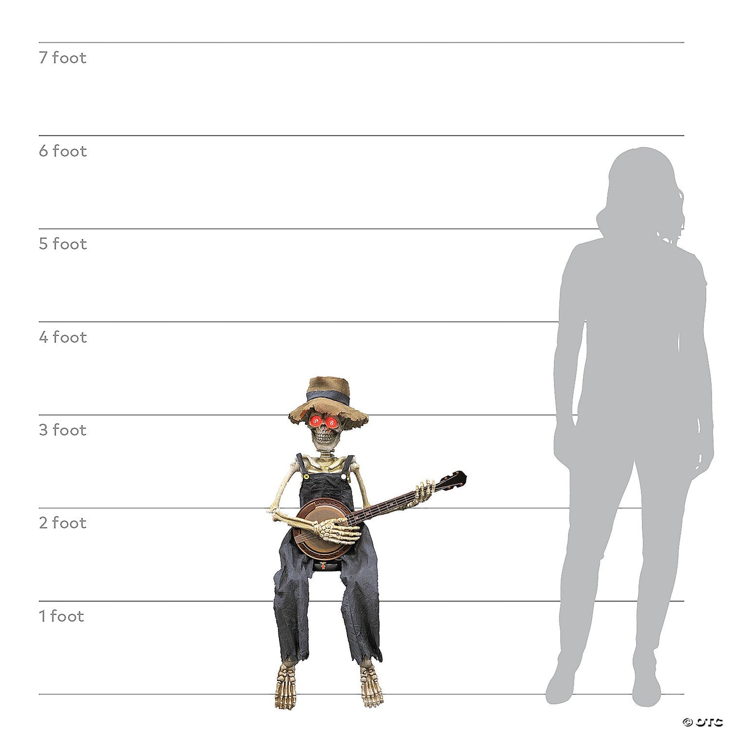 39" Skeleton Playing Banjo Animated Halloween Decoration | USA Decoration®