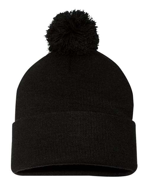 12" Pom-Pom Cuffed Beanie | USA Decoration