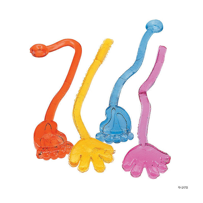 2 1/2" Bulk 72 Pc. Mini Orange, Yellow, Blue Purple Sticky Hands Feet | USA Decoration®