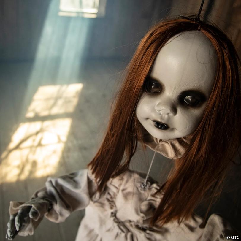 39 1/4" Hanging Girl Red-Haired Light-Up Doll with Separated Head Halloween Decoration