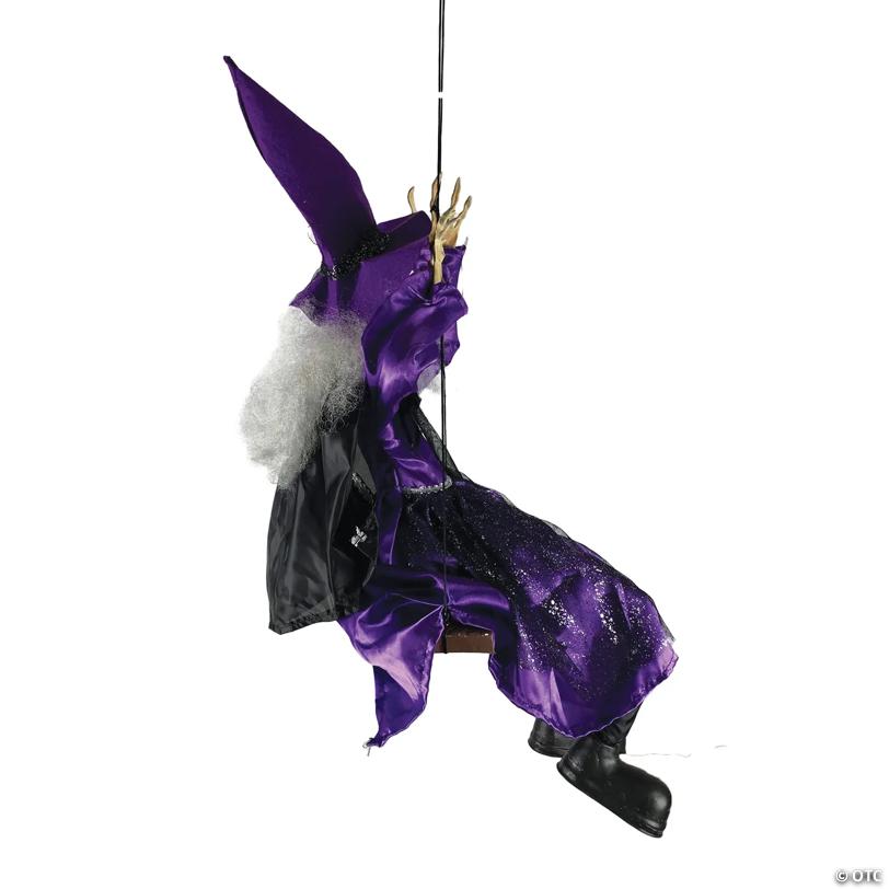 39" Hanging Kicking Witch On Swing Decoration