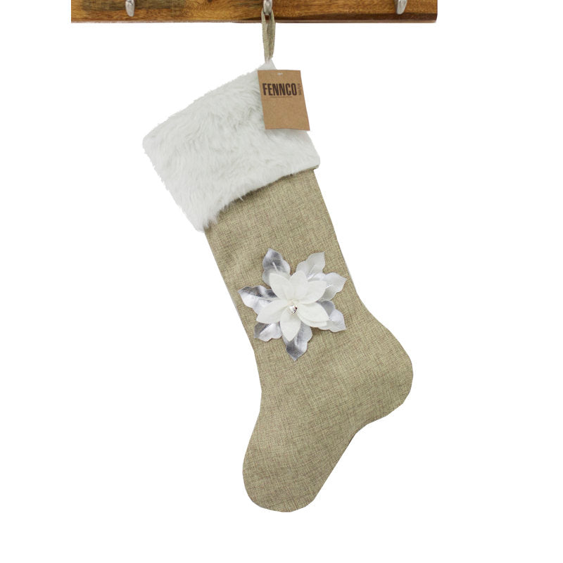 3D Poinsettia Christmas Stocking