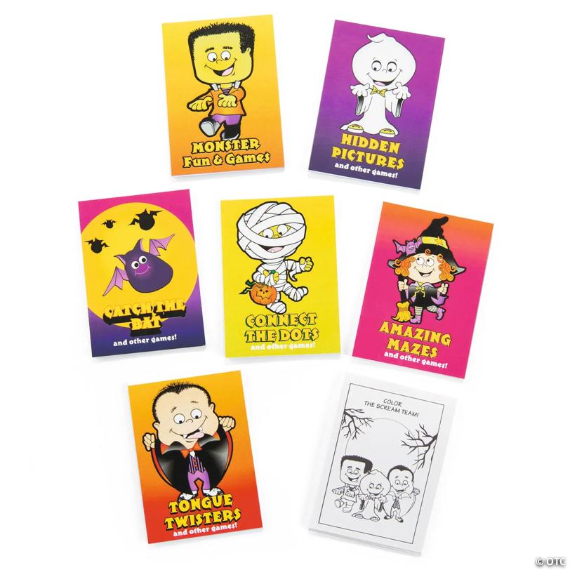 3 1/2" Bulk 144 Pc. Mini Halloween Character Fun & Games Books
