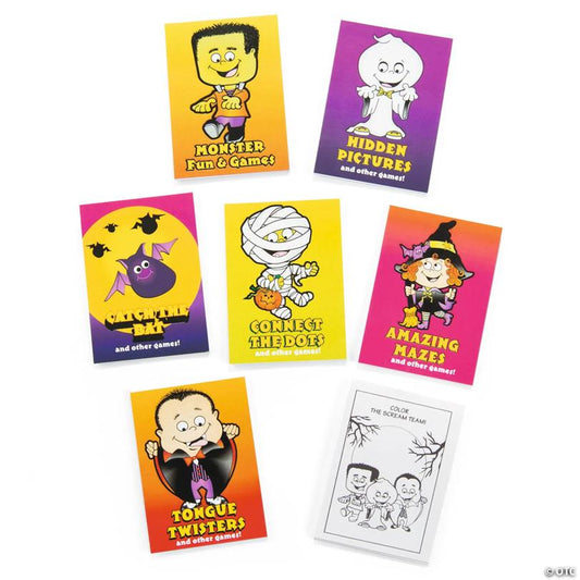 3 1/2" Bulk 144 Pc. Mini Halloween Character Fun & Games Books