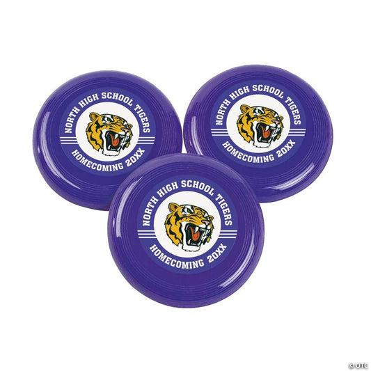 3 1/2" Bulk 72 Pc. Personalized Custom Photo Mini Purple Team Spirit Flying Discs
