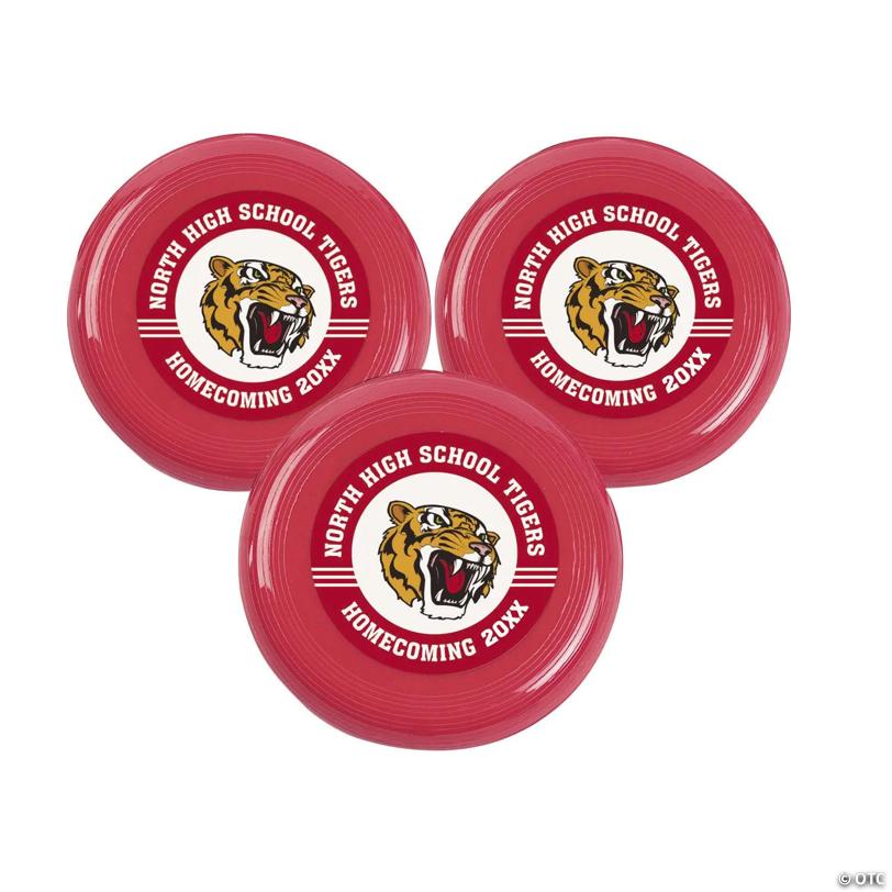 3 1/2" Bulk 72 Pc. Personalized Custom Photo Mini Red Team Spirit Flying Discs
