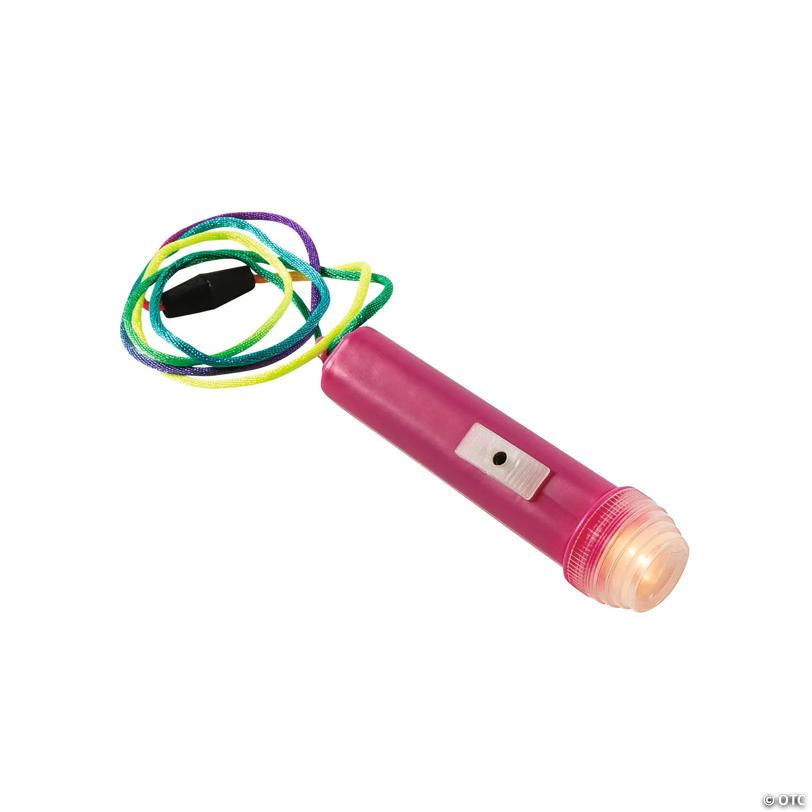 3 1/2" Mini Brightly Colored Flashlights on a Multicolor Rope - 12 Pc.