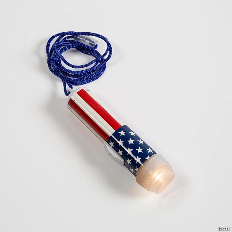 3 1/2" Mini Patriotic Plastic Flashlights on a Rope - 12 Pc.